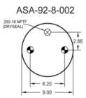 1B12-313 Goodyear Air Spring Single Convoluted Air Suspension Airbag Contitech 64596