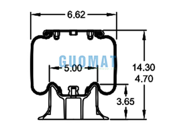 W01-358-5310 Firestone Penggantian Air Spring 1T14C-1 Truk Bantal Udara Karet Untuk Trailer Hendrickson S8832