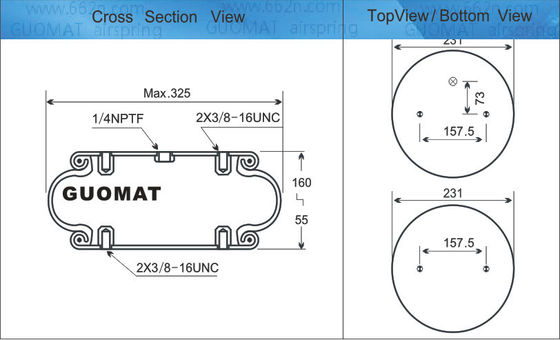 FS 330-11 CI Contitech Convoluted Shocks / Single Convolution Air Actuator Firestone Air Spring Bellows Nomor 19