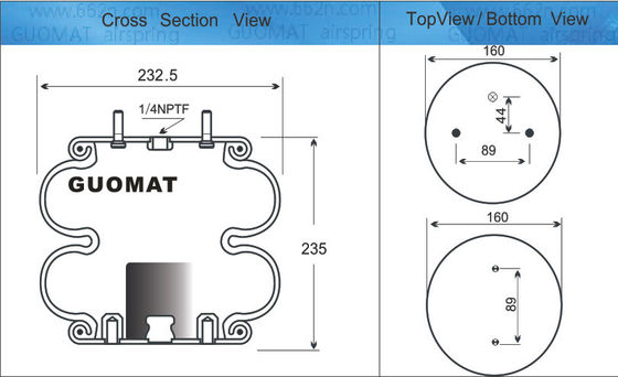 2B9-253 Goodyear Air Springs 578923206 Firestone W013586945 Untuk Ridewell 1003586945C