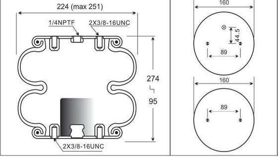 W01-358-6902 Tipe terbelenggu Tas Musim Panas Suspensi Udara Untuk Hendrickson S2630