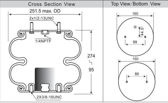 W01-358-6905 American Truck Suspension Air Spring Contitech Untuk Hendrickson
