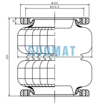 2S70-13F Airride Flange Air Suspension Double Convoluted Air Shocks Max. H 175MM