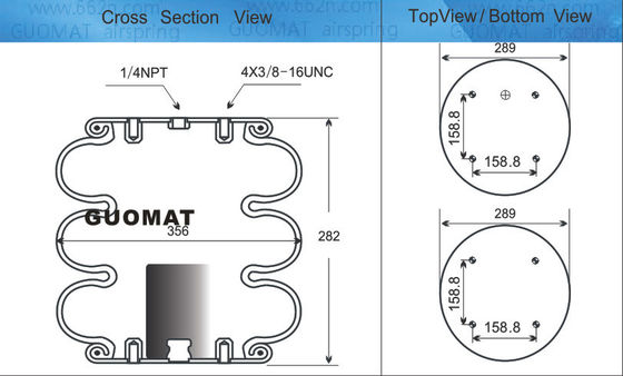 Goodyear Suspensi Air Spring Airkraft 3B-356 115061 Untuk Conveyor End Stop