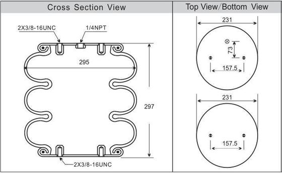Goodyear Industrial Triple Air Spring 3B12-301 1/4NPT Air Inlet W01-358-8010
