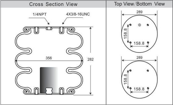 Industri Air Spring Firestone W01-358-7808 S13157 Untuk peralatan elektronik
