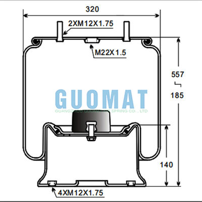 Pengangkatan udara truk karet alami W01-M58-6338 / 1T19L-7 Firestone Air Spring