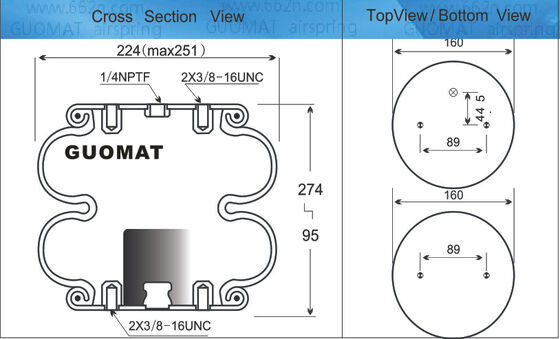 Tahan lama Tas Udara Firestone / Industri Air Spring W013586902 Contitech FD 200-19 310 Dengan Dumper