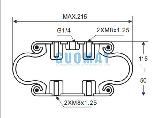 SP-1B07 / SP 1 B 07 Phoenix Single Convolution Bellows Silinder G1/4 Air Fitting Air Spring
