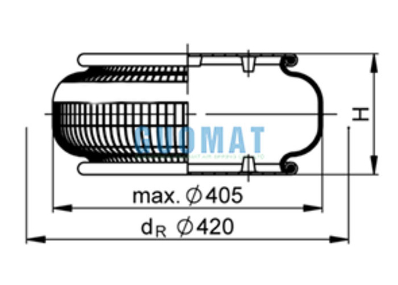FS530-14 Contitech Air Actuator 1B53014 Crimped Convoluted Air Springs untuk peralatan cuci