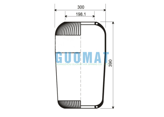 Tinggi 390mm 762N Contitech Bus Air Spring W01-095-0190 Firestone Rubber Air Bellws
