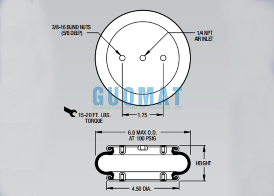 W01-358-7001 Firestone Bellow Air Spring Style 16 Single Convoluted Air Ride Suspension