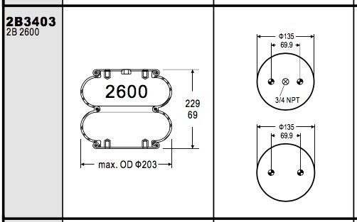 Industrial Spring Air Karet W01-358-3403 Shock For American Carrier 8003-009