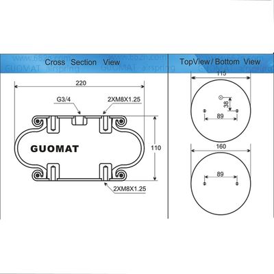 Cross Contitech FS200-10 Phoenix SP1B12 G3/4 Air Inlet Karet kantong udara