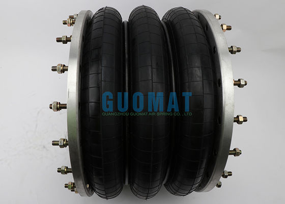 Flange Connection Air Suspension Spring 3H480312 Triple Bellow Udara Karet Berbelit-belit