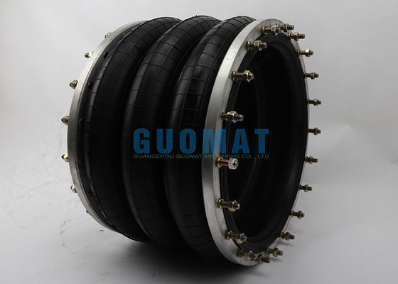 Flange Connection Air Suspension Spring 3H480312 Triple Bellow Udara Karet Berbelit-belit