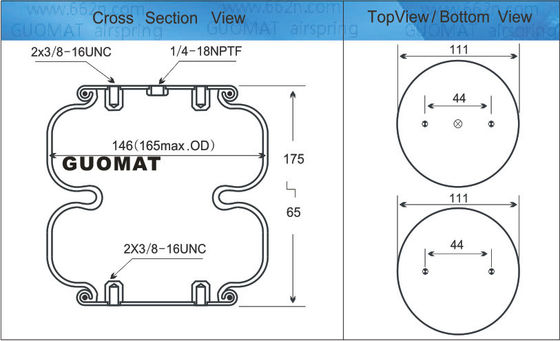 FD120-17 Ci Contitech Rubber Airride Springs Untuk Mesin Industri Air Shock