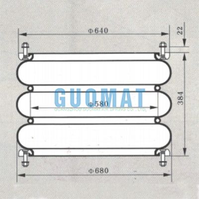 W01-358-7304 Firestone Aluminium Plate Air Spring Isolator Dengan Flange Ring