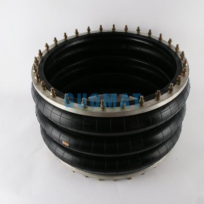 GUOMAT 3H630376 Air Spring Tipe Perindustrian Tiga Kali Bergelombang dengan Cincin Flange