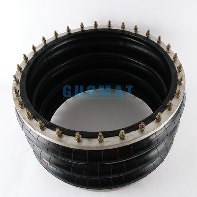 GUOMAT 3H630376 Air Spring Tipe Perindustrian Tiga Kali Bergelombang dengan Cincin Flange