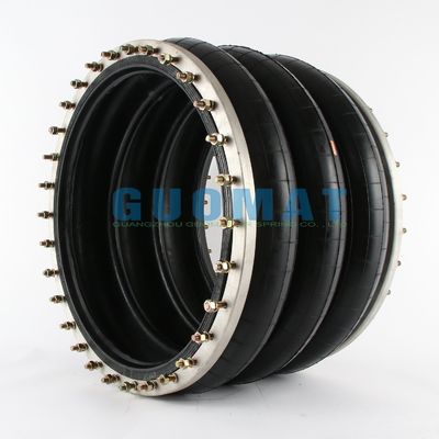 GUOMAT 3H630376 Air Spring Tipe Perindustrian Tiga Kali Bergelombang dengan Cincin Flange