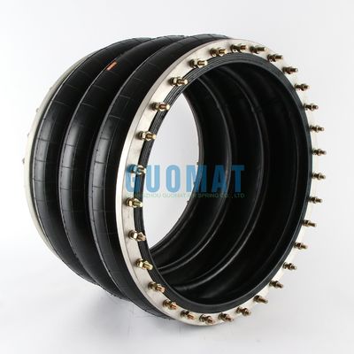 GUOMAT 3H630376 Air Spring Tipe Perindustrian Tiga Kali Bergelombang dengan Cincin Flange