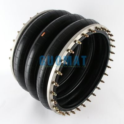 GUOMAT 3H630376 Air Spring Tipe Perindustrian Tiga Kali Bergelombang dengan Cincin Flange