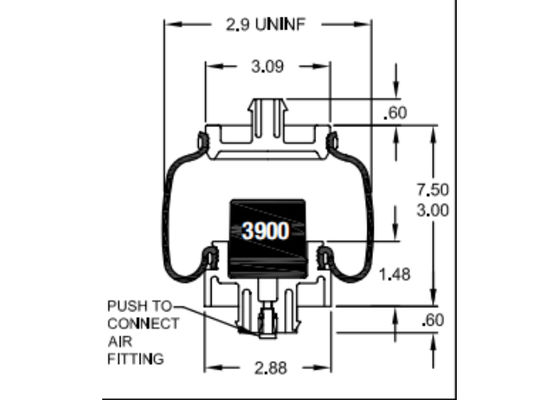 W02-358-7206 Pegas Udara Kabin Firestone 18-29919-000 Peredam Kejut Udara Truk Freightliner