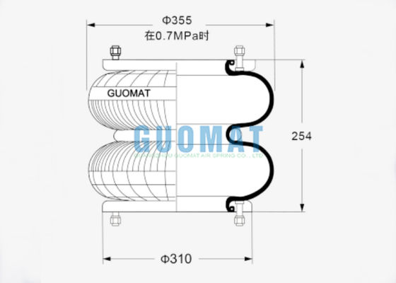 Replace W01-M58-7710 Firestone Air Spring 233C Style Convoluted Air Pillow With Flange