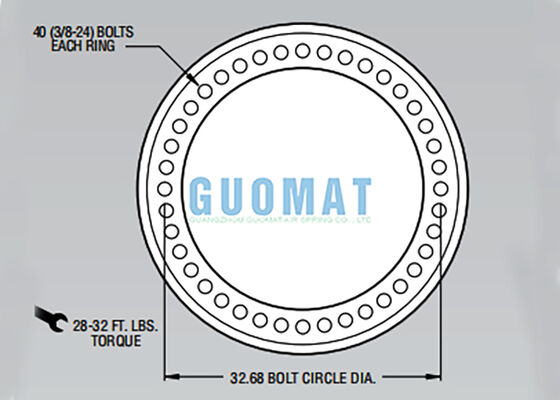 Sambungan Flange W01-358-9602 Firestone Double Convoluted Air Spring Untuk Peredam Kejut
