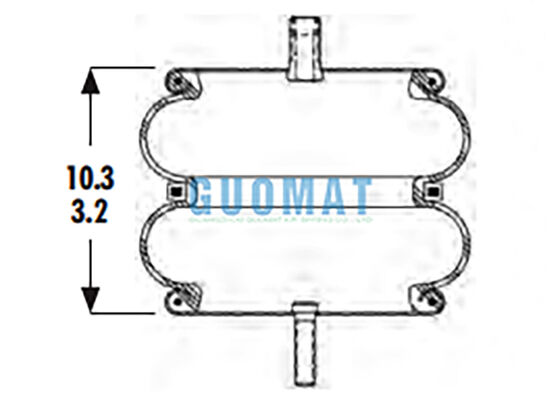2B9-229 Pegas Udara Industri Goodyear 578-92-3-211 Suspensi Udara Bellows Udara