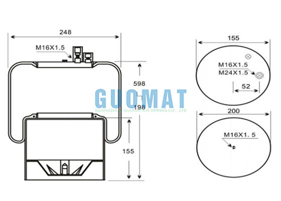 4390NP02 Kontiteh Truk Tugas Berat Air Spring A9423200221 Benz Suspensi Air Karet Tas