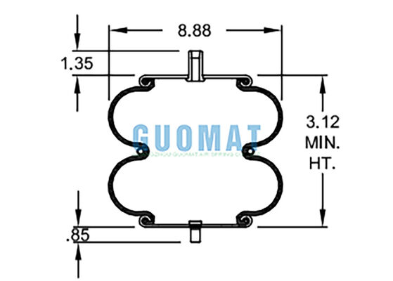 Karet alam W01-358-6897 Firestone Double Convoluted Air Spring AS-0058