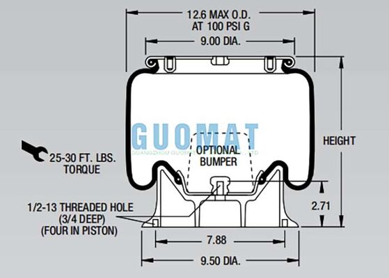1T15M-2 Firestone Style Air Shock W01-358-9042 Air Suspension Springs Untuk Absorpsi Shock