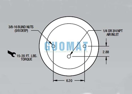 W01-358-9056 Firestone Suspensi Udara Pegas Udara 1T15M-4 Kantong Udara Truk Tugas Berat
