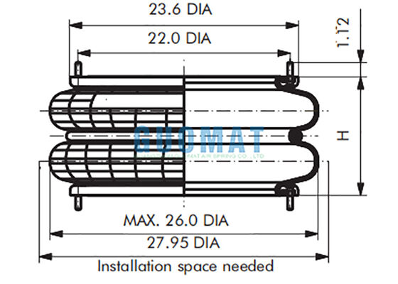 FD 2380-24 RS Contitech Air Bellows 24pcsx3/8-24UNF Air Spring Untuk Stamping Press Machine