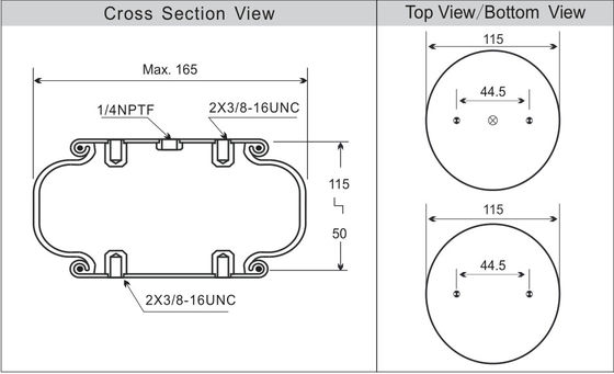 Karet Tahan Lama Single Convolute Airstroke Air Bellows Musim Semi W01-358-7731