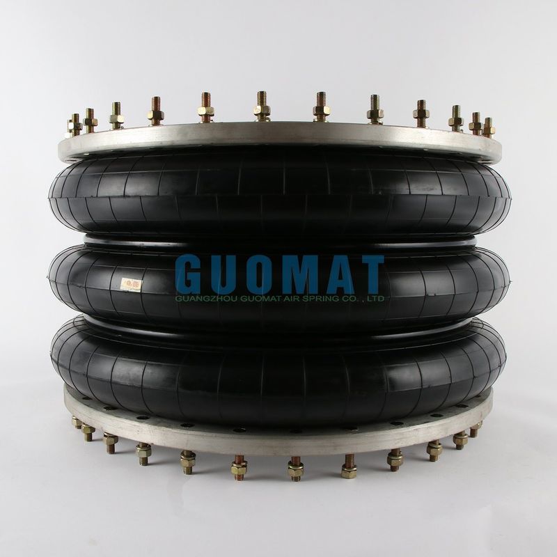 GUOMAT 3H630376 Air Spring Tipe Perindustrian Tiga Kali Bergelombang dengan Cincin Flange
