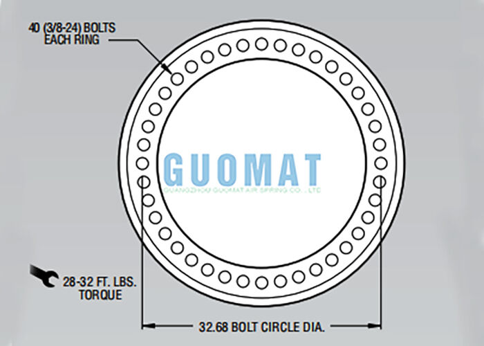 Sambungan Flange W01-358-9602 Firestone Double Convoluted Air Spring Untuk Peredam Kejut