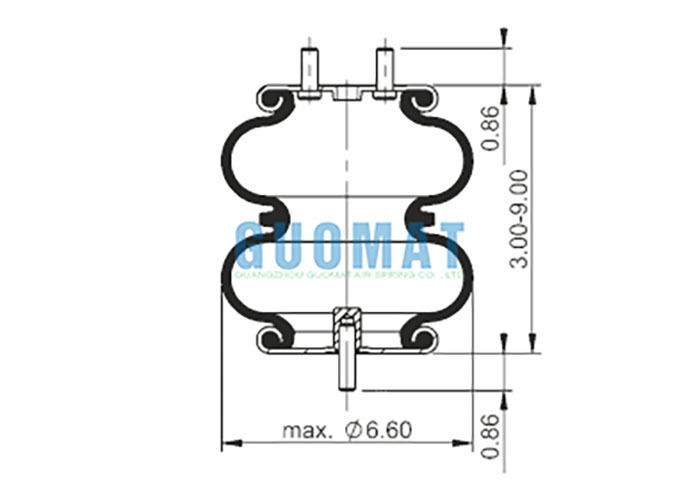 FD 70-13 796 Double Convoluted Air Shock 66660 Industrial Air Spring Untuk mesin kemasan